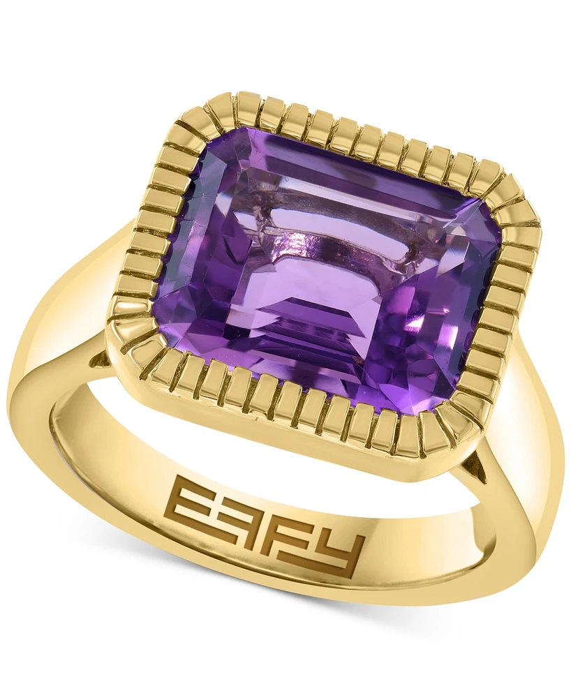 Effy Amethyst Solitaire Statement Ring (5-3/8 ct. t.w.) in 14k Gold-Plated Sterling Silver