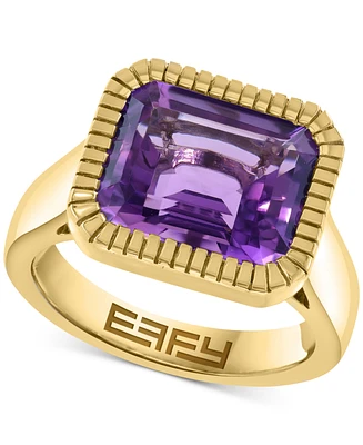 Effy Amethyst Solitaire Statement Ring (5-3/8 ct. t.w.) in 14k Gold-Plated Sterling Silver