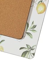 Laura Ashley Lemon Floral Cork Placemats Set of 4, 16" x 12"