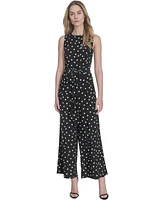 Tommy Hilfiger Women's Polka-Dot Straight-Leg Jumpsuit
