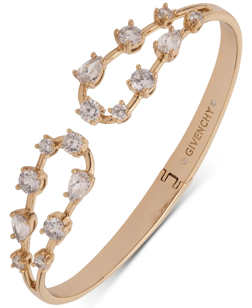 Givenchy Gold-Tone Mixed Cubic Zirconia Open Cuff Bracelet