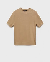 Mango Men's Textured Knit Regular Fit T-Shirt