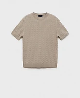 Mango Men's Braided Fine-Knit T-Shirt