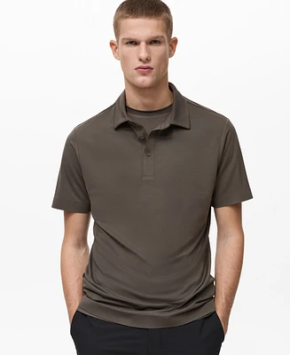 Mango Men's Breathable Stretch Comfort Polo Shirt