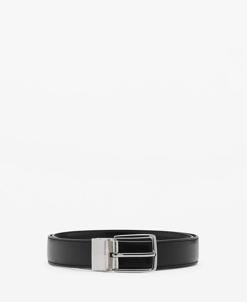 Mango Men's Reversible Pebble Leather Belt