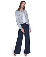 Karl Lagerfeld Paris Women's Tweed Collarless Jacket