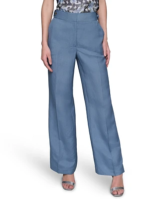 Karl Lagerfeld Paris Women's Mid-Rise Wide-Leg Pants