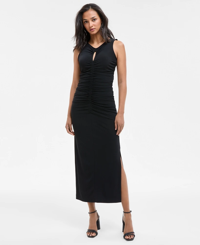 Boss Orange Women's Sleeveless Ruched Keyhole Dress