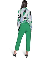 Karl Lagerfeld Paris Women's Mid-Rise Straight-Leg Pants