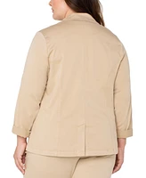 Liverpool Plus Open-Front Twill Blazer