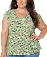 Liverpool Plus Tie-Back Knit Top