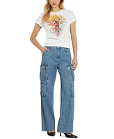 Guess Women's Crouching Tiger Cotton Short-Sleeve T-Shirt