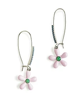 Betsey Johnson Faux Stone Spring Flower Dangle Earrings