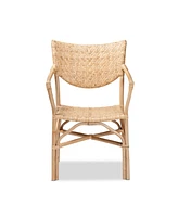 bali & pari 23.2" Finished Rattan Damani Modern Bohemian Dining Chair