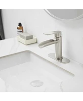 Waterfall Single Handle Hole Farmhouse Bathroom Faucet