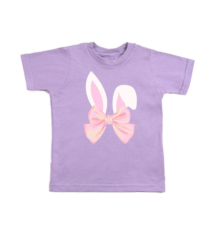 Sweet Wink Toddler Girls Bunny Bow Easter Short Sleeve T-Shirt