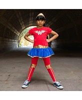 Dc Comics Justice League Wonder Woman Girls Costume Dress Leggings Headband 3 Piece Set Toddler to Big Kid