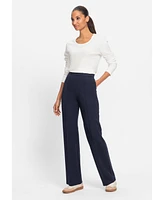 Olsen Women's Mona Fit Wide Leg Knit Trouser