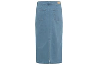 Olsen Light Wash Power Stretch Midi Jean Skirt