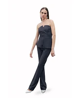 Nocturne Women's Zippered Corset Look Blouse