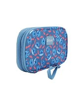 Disney Stitch Repeat Character Heads 4" Blue Tech Cable Organizer Travel Case
