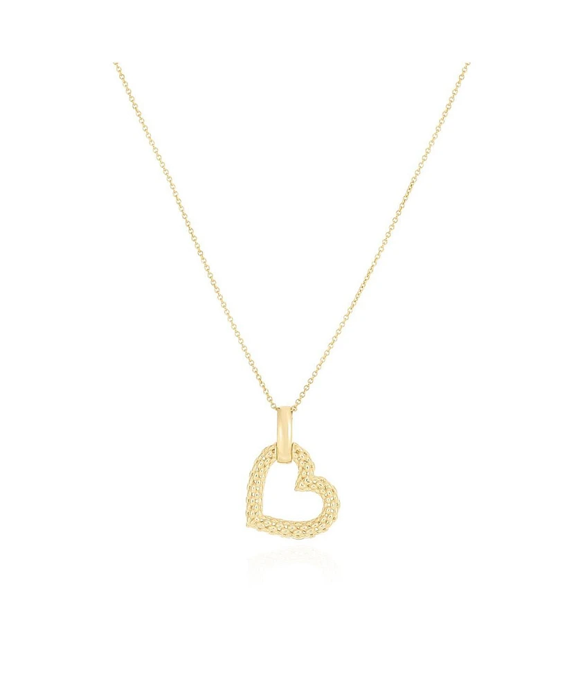 The Lovery Gold Woven Open Heart Necklace 14K Gold