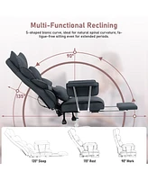 Dyhome 8-Point Massage Gaming Chair, Ergonomic Office 500lbs Weight Capacity, Adjustable Backrest 90-135 Armrests, Suitable for Kids