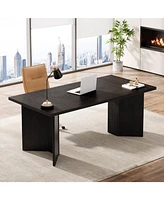 Tribesigns 63-Inch Executive Desk, Modern Office Computer Desk with Double Pedestal, Simple Workstations Writing Table Conference Table Business Furni