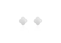 The Lovery Gold Clover Earrings 14K White Gold