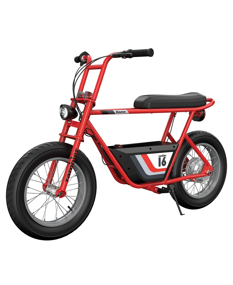 Razor Rambler 16 Electric Retro Minibike w/ 350W Motor & 36V Battery, Red