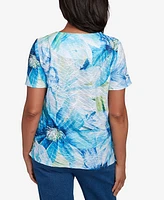 Alfred Dunner Women's Crew Neck Floral Top