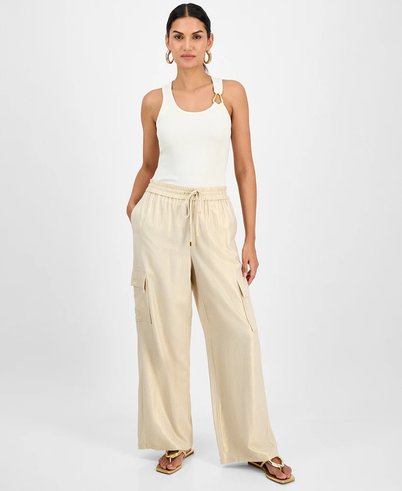 I.n.c. International Concepts Women's Drawstring Cargo Pants, Exclusively at Macy's