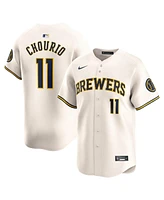 Nike Men's Jackson Chourio Cream Milwaukee Brewers Home Limited Player Jersey