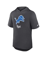 Nike Men's Anthracite Detroit Lions Tri-Blend Performance Hoodie T-Shirt
