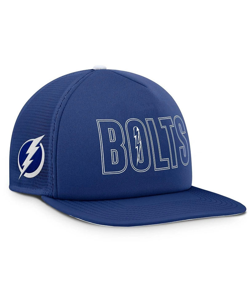 Fanatics Men's Blue/White Tampa Bay Lightning Authentic Pro Hometown Rink Foam Trucker Snapback Hat