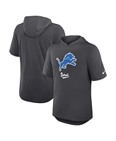 Nike Men's Anthracite Detroit Lions Tri-Blend Performance Hoodie T-Shirt
