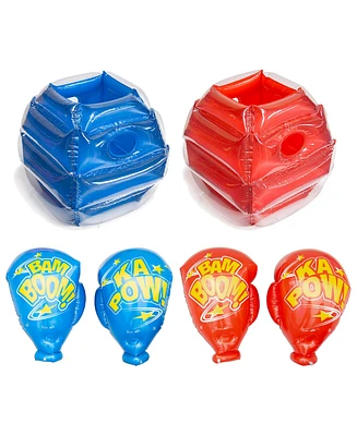 Banzai Battle Bop Combo Pack Outdoor Backyard Inflatable Toy Boxing Gloves and Bump and Bounce Body Bumpers for Ages 4 and Up, Multicolor