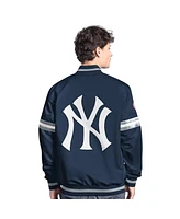 Starter Men's Navy New York Yankees Scout Full-Snap Varsity Jacket