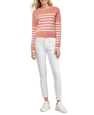 Three Dots Women's Marin Striped Long-Sleeve Sweater