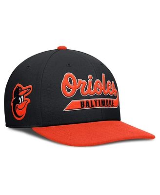 Nike Men's Black/Orange Baltimore Orioles Pro Performance Snapback Hat