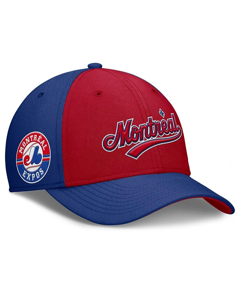 Nike Men's Blue/Red Montreal Expos Rise Swoosh Performance Flex Hat