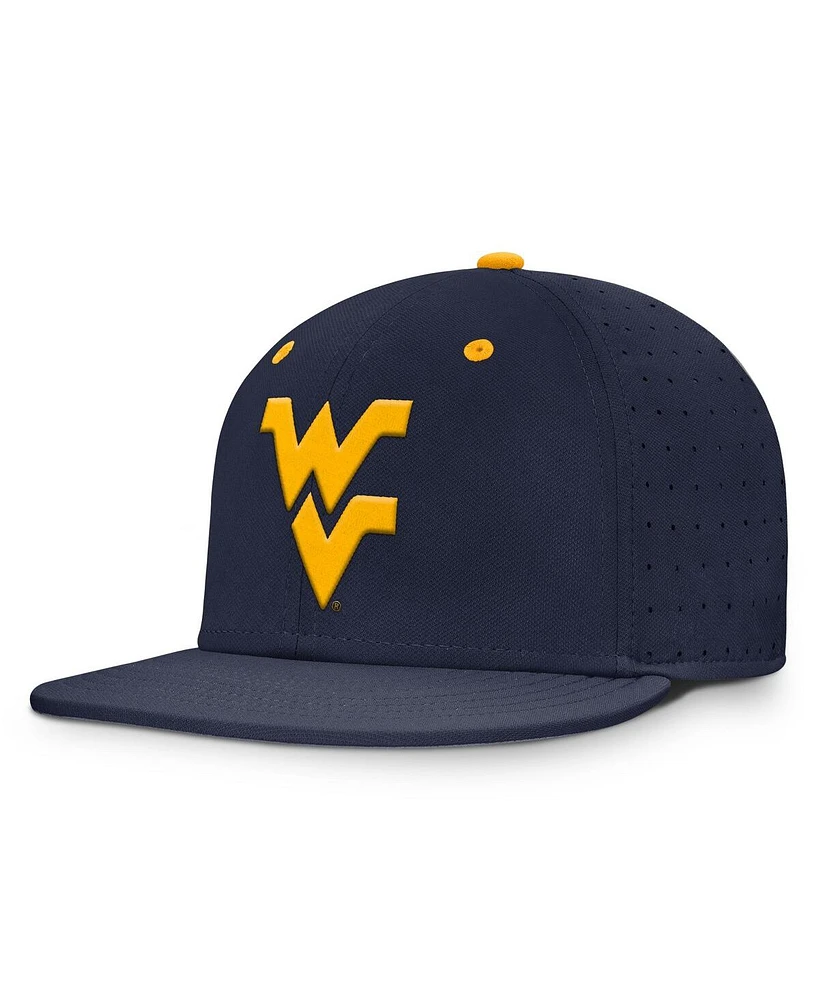 Nike Men's Navy West Virginia Mountaineers On-Field Dugout True Performance Fitted Hat