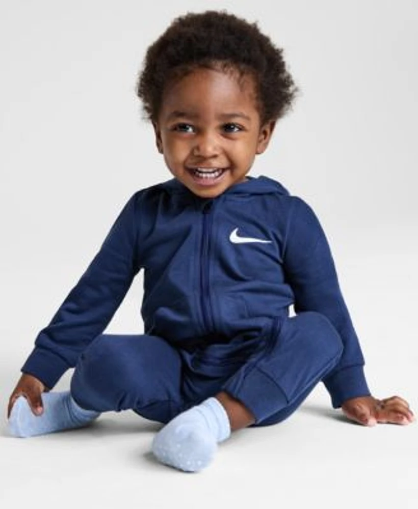 Nike Baby Essentials Hooded French Terry Coverall 3 Pack Core Ankle Gripper Socks
