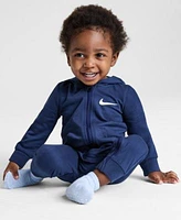 Nike Baby Essentials Hooded French Terry Coverall 3 Pack Core Ankle Gripper Socks