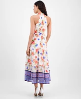 Anne Klein Women's Printed Chiffon Sleeveless Maxi Dress