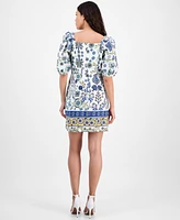 Anne Klein Women's Printed Puff-Sleeve Sheath Dress