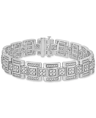 Men's Diamond Square Link Bracelet (5 ct. t.w.) in 10k White Gold