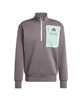 Adidas Men's Charcoal Mercedes-amg Petronas F1 Team Fan Wear Premium Fleece Quarter-Zip Sweatshirt
