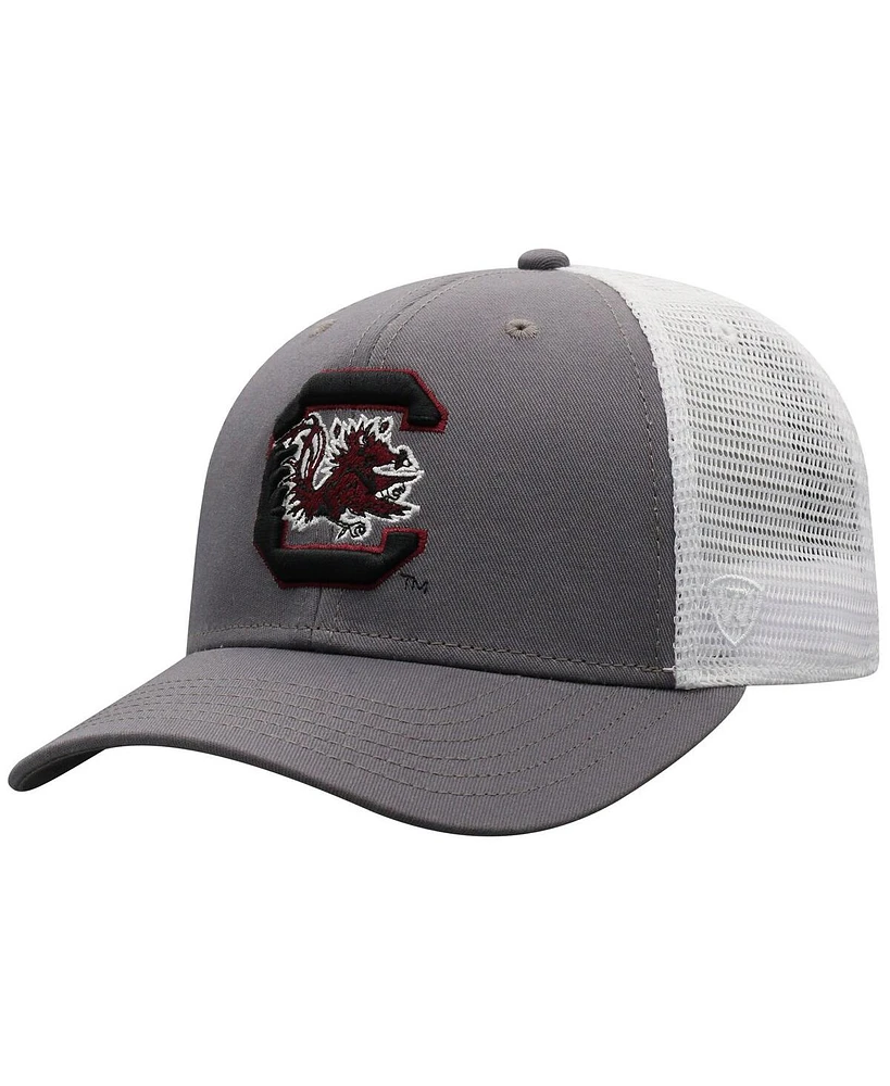 Top of the World Men's Gray/White South Carolina Gamecocks Victory Baseline Trucker Adjustable Hat