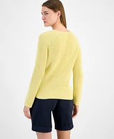 Boss Orange Women's V-Neck Long-Sleeve Cotton Sweater